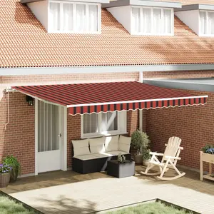 vidaXL Auvent Rétractable orange et marron 450 × 300 cm tissu pas cher