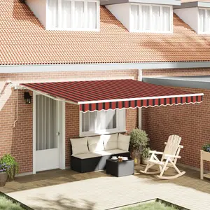 vidaXL Auvent Rétractable Orange et marron 400 × 350 cm pas cher