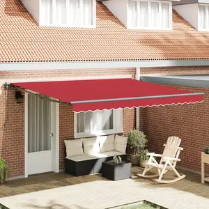 vidaXL Auvent Rétractable Rouge 400x300 cm pas cher