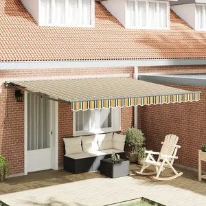 Comparateur de prix : vidaXL Auvent Rétractable Vert et jaune 400x300 cm