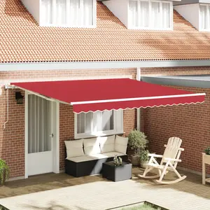 vidaXL Auvent rétractable automatique rouge 400x300 cm pas cher