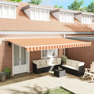 Comparateur de prix : vidaXL Vidaxl Auvent Rétractable Automatique Jaune Et Orange 500x300 Cm