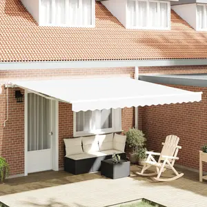 vidaXL Store rétractable automatique blanc 400x350 cm pas cher