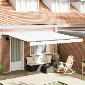 vidaXL Store Rétractable Automatique Blanc 400x350 cm pas cher