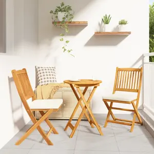VIDAXL Ensemble Bistro De Jardin 3 Pièces En Bois D'acacia Massif pas cher