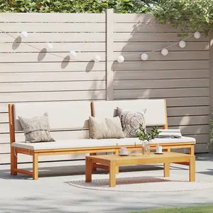 vidaXL Vidaxl Chaise Longue Marron Acacia Taille Unique Accoudoirs Ajustables pas cher