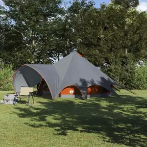 vidaXL Tente tipi avec toit Gris et orange 600 x 600 x 347 cm pas cher