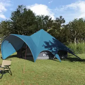 vidaXL Tente tipi avec toit avec évent Bleu et gris 600 x 600 x 347 cm pas cher