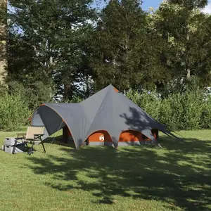 vidaXL Tente tipi avec toit Gris et orange 600 x 600 x 347 cm pas cher