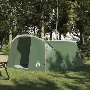 vidaXL Tente tunnel avec toit Vert et blanc 318 x 275 x 140 cm pas cher