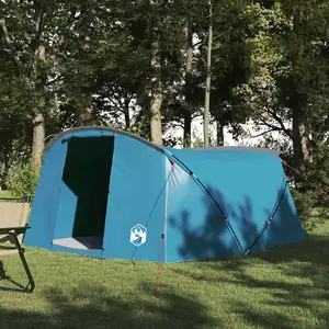 vidaXL Tente tunnel avec toit Bleu et gris 318 x 275 x 140 cm pas cher