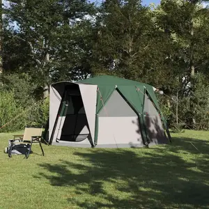 vidaXL Tente Cabane avec toit avec stockage Vert 425 x 396 x 222 cm pas cher