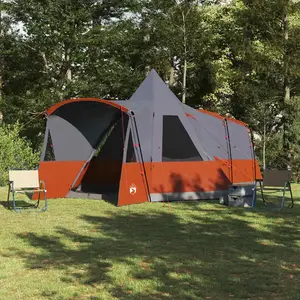 vidaXL Tente tipi avec toit Gris et orange 720 x 465 x 295 cm pas cher
