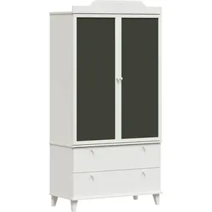 vidaXL Armoire Tableau Noir avec tiroir Blanc Bois d'ingénierie pas cher