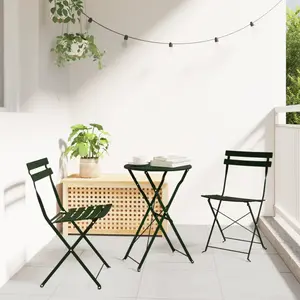 Comparateur de prix : vidaXL Chaises De Jardin Pliantes Vidaxl 2 Pcs Vert Foncé Acier