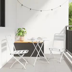 vidaXL Vidaxl Chaises De Jardin Pliantes 2 Pcs Blanc Acier pas cher
