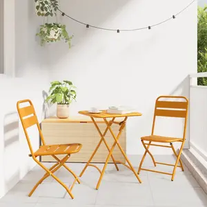vidaXL Chaise de jardin pliante 2 pcs Moutarde 42 x 52 x 82 cm pas cher