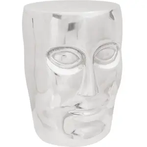 vidaXL Tabouret Face Vidaxl Argent 33x33x45 Cm Aluminium pas cher