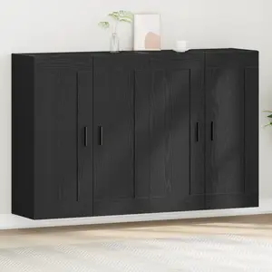 Comparateur de prix : vidaXL Vidaxl Armoires Murales 2 Pcs Chêne Noir Bois Ingénieré