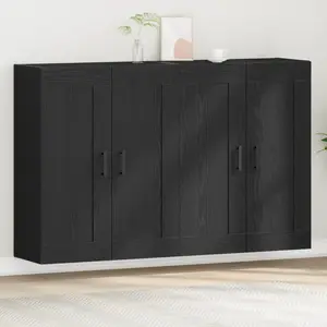 vidaXL Vidaxl Armoires Murales 2 Pcs Chêne Noir Bois D'ingénierie
