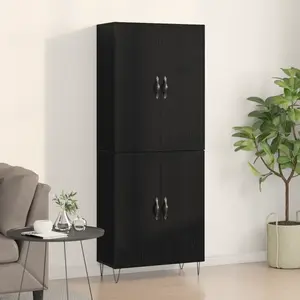 vidaXL Highboard Chêne Noir 69,5x34x180 cm Bois d'Ingénierie pas cher