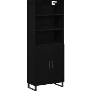 vidaXL Haut Armoire 2 pcs Chêne noir Bois d'ingénierie pas cher