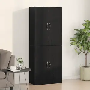 vidaXL Armoire Murale Montage mural 2 pcs Chêne noir 69,5 x 34 x 90 cm pas cher