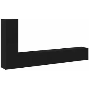 Comparateur de prix : Ensemble De Meuble Tv Murale 3 Pièces En Bois D'ingénierie Chêne Noir