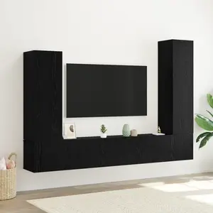 Comparateur de prix : vidaXL Ensemble meuble TV 4 pcs Chêne noir Bois d'ingénierie