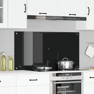 vidaXL Dosseret de Cuisine Noir 120x60x0,6 cm Verre Trempé