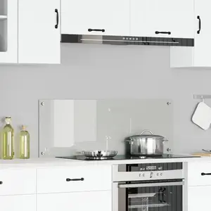 vidaXL Crédence de Cuisine Clear 110x40x0.6 cm en Verre Trempé pas cher