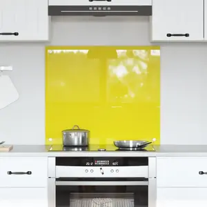 Comparateur de prix : vidaXL Dosseret De Cuisine Vidaxl Jaune 70x60x0,6 Cm En Verre Trempé