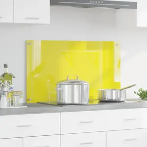 Comparateur de prix : vidaXL Crédence de Cuisine vidaXL Jaune 90x50x0,6 cm en Verre Trempé