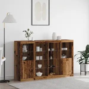 vidaXL Buffet LED Bois ancien 163 x 37 x 100 cm Bois d'ingénierie