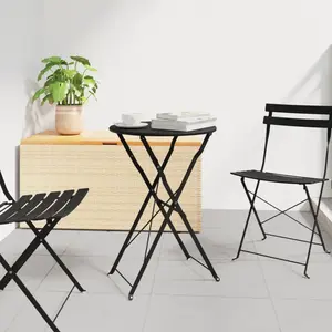vidaXL Table bistrot Anthracite Ø 50 x 71 cm Acier revêtu de poudre