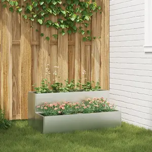 vidaXL Cache-pot de jardin Argent 100 x 60 x 45 cm Acier galvanisé pas cher