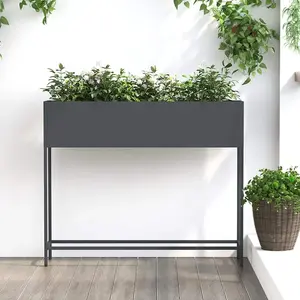 Comparateur de prix : vidaXL Jardinier Surélevé Vidaxl 100x26x82 Cm Acier Anthracite