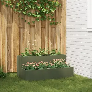 Comparateur de prix : Jardinière 2 Niveaux 100x60x45 Cm Vert Olive Acier