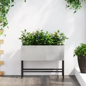vidaXL Jardinier Surélevé Vidaxl 60x26x45 Cm En Acier Inoxydable pas cher