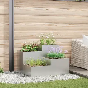 vidaXL Jardinière vidaXL 80x80x60 cm en acier galvanisé pas cher