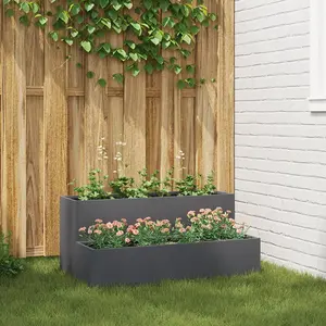 VIDAXL Bac À Fleurs 2 Étages 100x60x45 Cm Anthracite En Acier pas cher