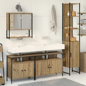 vidaXL Ensemble de mobilier de salle de bain 4 pcs chêne artisanal pas cher