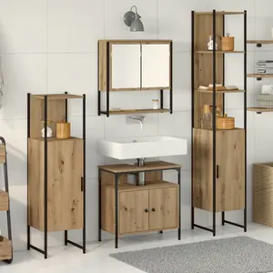 Comparateur de prix : vidaXL Vidaxl Ensemble De Meubles De Salle De Bain 4 Pièces En Chêne Artisan En Bois D'ingénierie