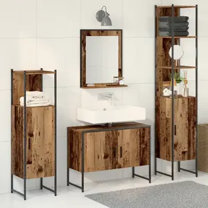 Comparateur de prix : vidaXL Ensemble de mobilier de salle de bain avec étagère 4 pcs Marron