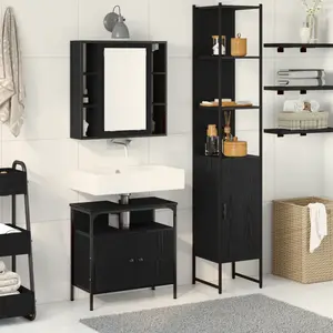 VIDAXL Set De Coiffeuse 3 Pièces En Bois D'ingénierie Gris Sonoma pas cher