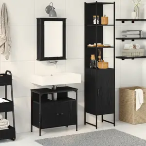 Comparateur de prix : vidaXL Ensemble de mobilier de salle de bain 3 pcs Chêne noir