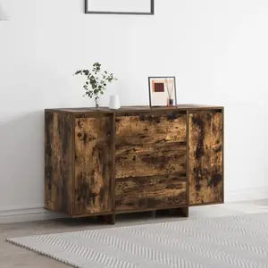 vidaXL Buffet Chêne fumé 120 x 41 x 75 cm Bois d'ingénierie pas cher