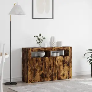 vidaXL Vidaxl Buffet Chêne Fumé Bois D'ingénierie 116 X 30 X 75 Cm pas cher