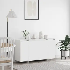 vidaXL Vidaxl Buffet Blanc Blanc Bois 135 X 41 X 75 Cm Buffet Blanc pas cher