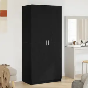 Comparateur de prix : vidaXL Vidaxl Armoire Noir Chêne 80x51x180 Cm Bois D'ingénierie
